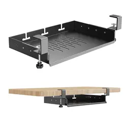 Bandeja porta portátil sin taladro para escritorio – Organizador con gestión de cables