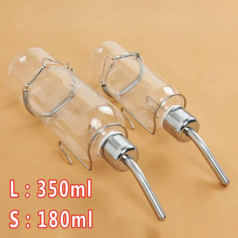 Alimentador de agua de plástico, botella colgante, dispensador automático, bebedero para hámster, mascotas pequeñas, perro, bebedero, fuente de tubería con cabeza de acero inoxidable - imagen 3