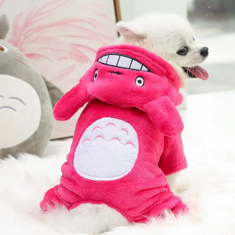 Ropa cálida de invierno para perros pequeños, abrigo de lana suave para cachorros y gatos, chaqueta, ropa para Chihuahua Pug, disfraces divertidos para mascotas, monos - imagen 4