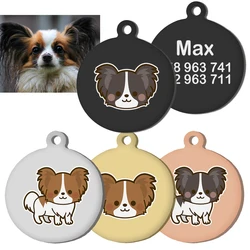 Collar de acero inoxidable con placa de identificación para perro