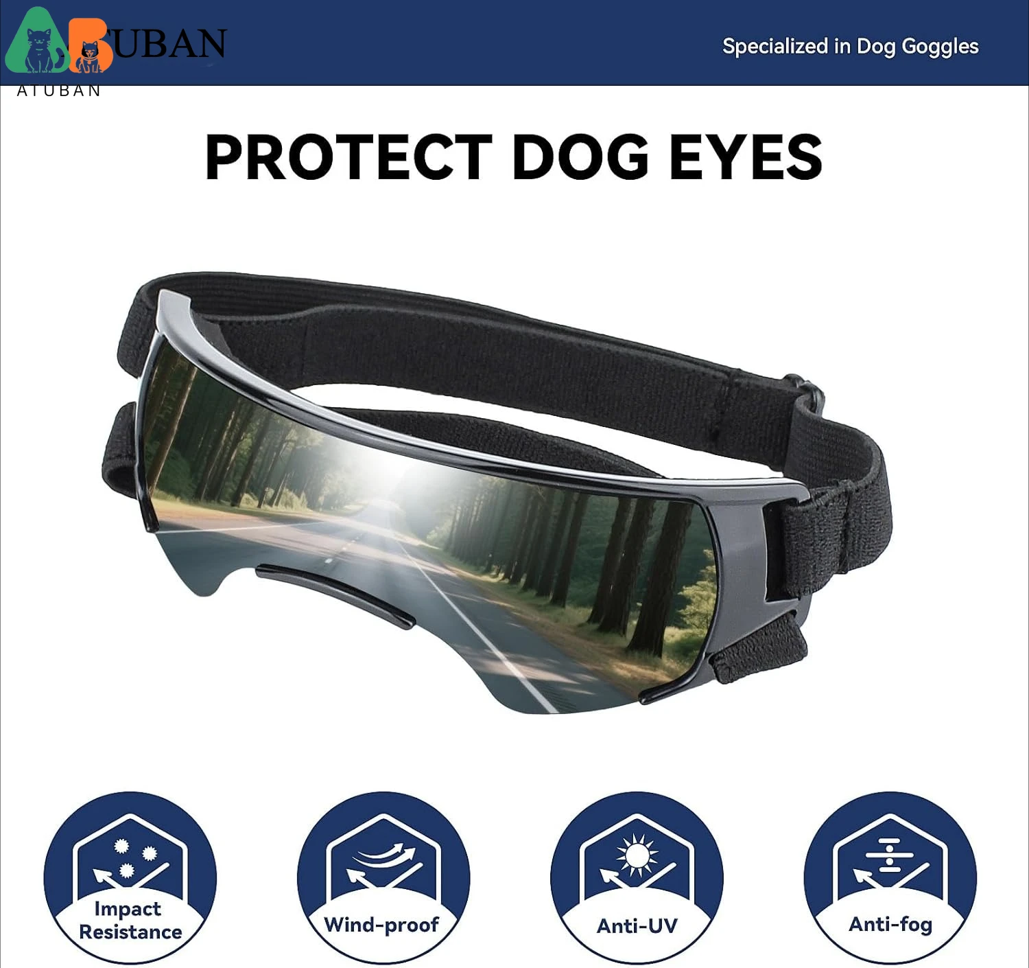 Gafas para perros de razas pequeñas, gafas con protección UV para perros pequeños, gafas de sol para cachorros, protección ocular para conducir a prueba de viento y polvo