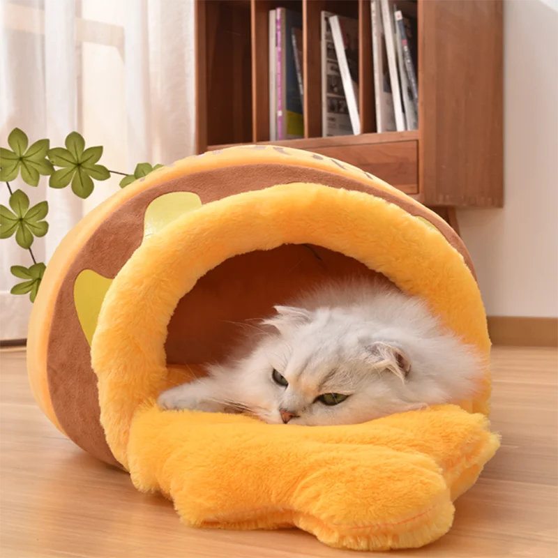 Cama cueva para gatito suave y cálida - imagen 3
