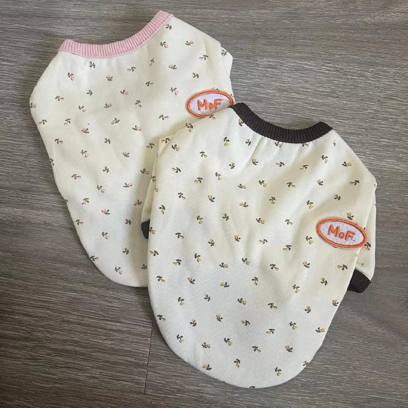 Sudadera con cuello redondo y estampado para perro, abrigo sencillo de dos pies para mascota, oso de peluche, camisa básica para perros pequeños, Otoño e Invierno