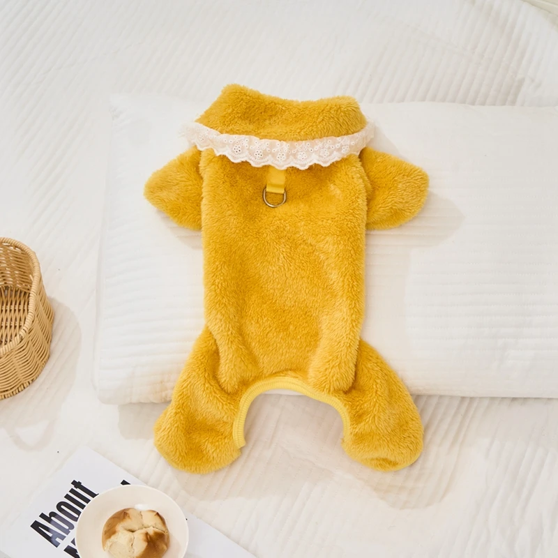 Pijamas para perros, abrigo para cachorros pequeños, suéter de invierno para gatos, ropa bonita para cachorros pequeños, mono para perros cubierto de cuerpo completo de 4 piernas - imagen 4