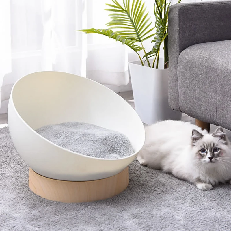 Cama de gato con cojín de terciopelo lavable, cama Premium cerrada para mascotas, diseño decorativo moderno - imagen 2