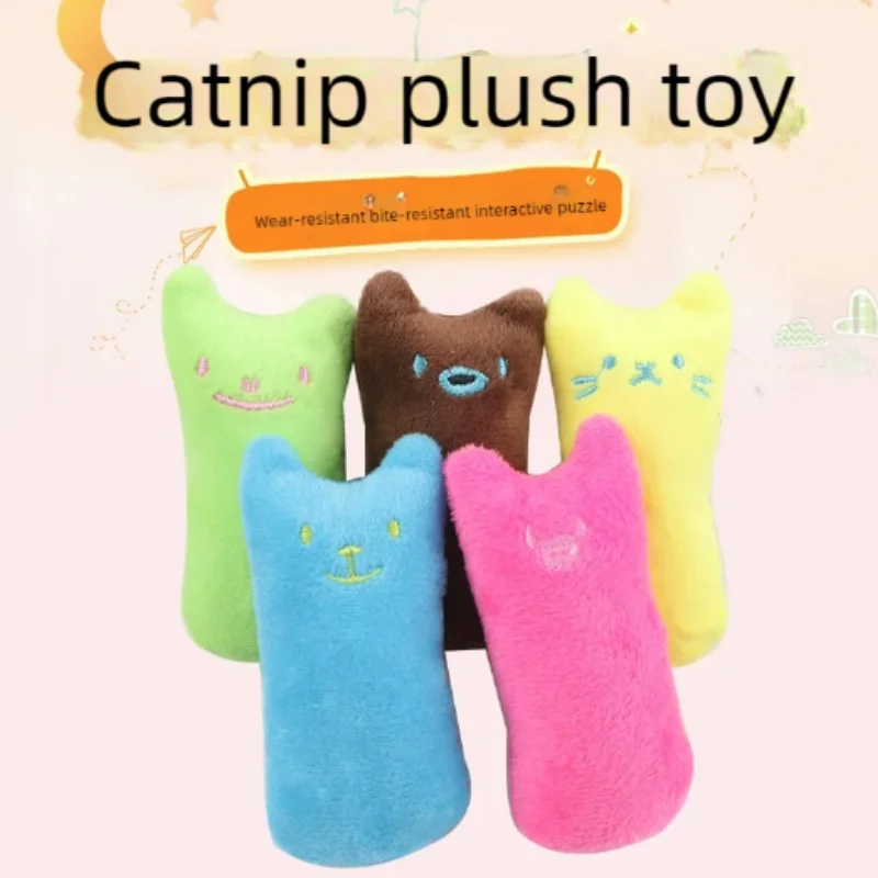 Juguete interactivo de hierba gatera de felpa para gatos, divertido juguete de dentición de menta para gato Vocal con garras, accesorio para morder el pulgar y gatito - imagen 4