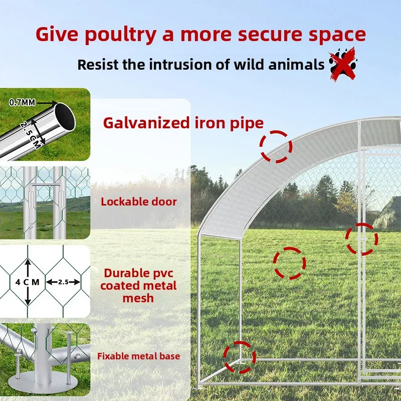 Nidos de cobertizo para cría de patos y pollos a gran escala para exteriores, jaulas para aves de corral de granja resistentes a la intemperie, accesorios simples y transpirables para suministros para mascotas - imagen 5