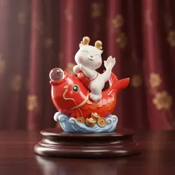 Figura koi de cristal decoración hogar para gatos y perros
