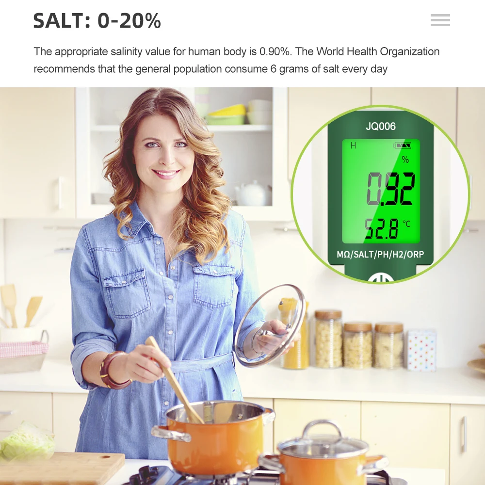 Probador de Calidad del Agua 10 en 1 PH TDS EC SALT TEMP S.G ORP H2 medidor de resistividad ferilina pluma de prueba portátil para piscinas acuarios - imagen 5