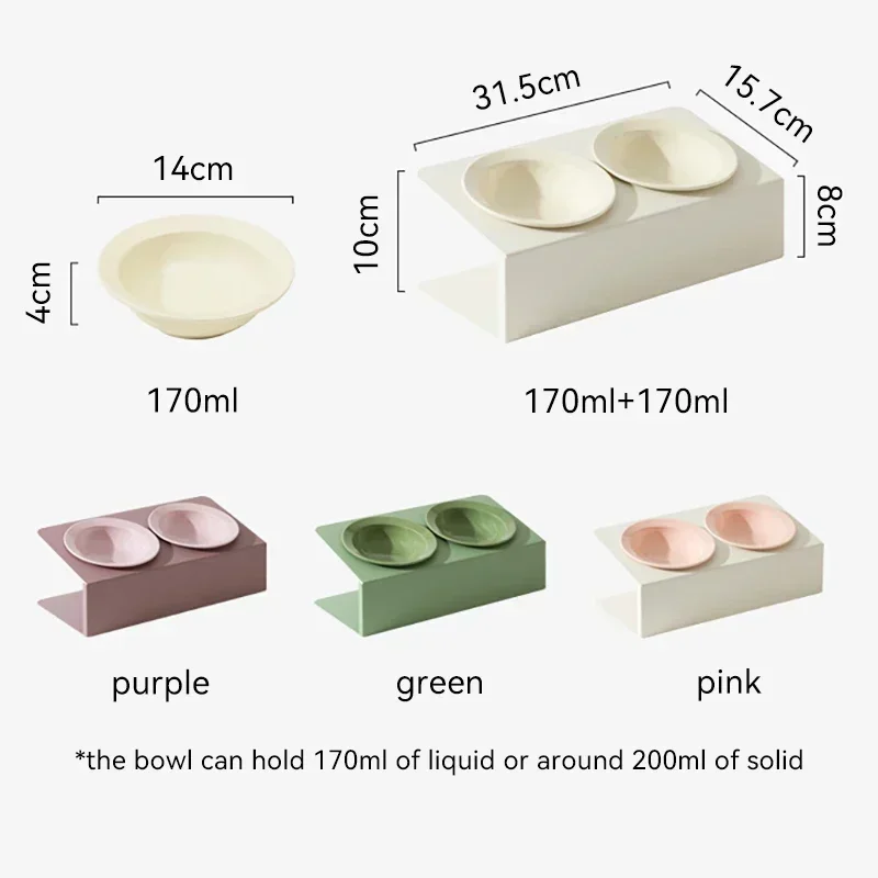 Cuenco doble de cerámica con soporte de hierro para mascotas, cuencos de agua y comida elevada para perros pequeños, suministros de alimentación para beber - imagen 4