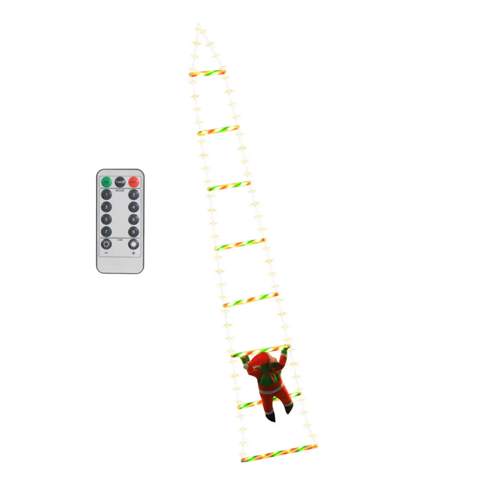 Climbing Santa Claus on Rope Ladder LED Christmas Ornament Christmas Tree Ornament for Festivals Party Living Room Home Window