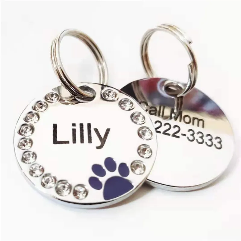 Etiqueta de identificación personalizada para perros y gatos, accesorios de Collar para mascotas, grabado personalizado, nombre de dirección - imagen 3