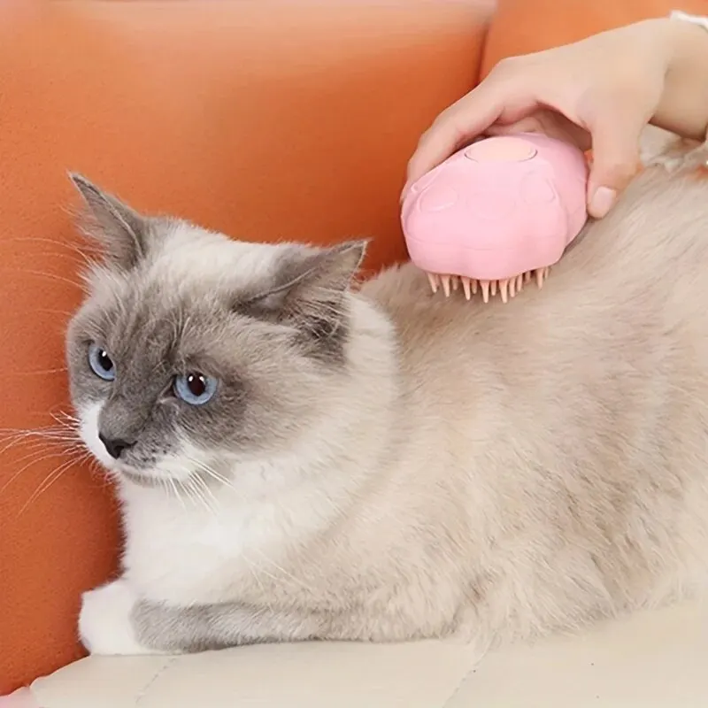 Peine de belleza de vapor para mascotas de colores, pelo flotante limpiable, elimina el pelo enredado, No es necesario tomar una ducha, Universal para gatos y perros - imagen 4