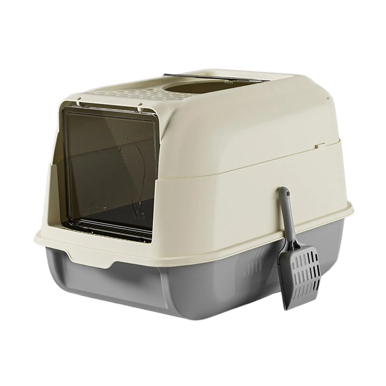 Cat Litter Box with Lid Front Entry Top Exit Fully Enclosed Hooded Large Cat Potty Cat Toilet Kitty Litter Pan for Growing Cats