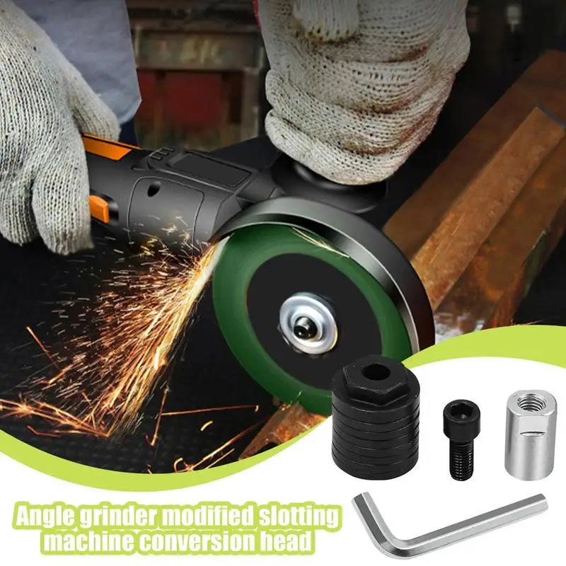 Juego de cabezales de conversión de amoladora angular, Kit de herramientas de acero al carbono, piezas de repuesto de cabezal de conversión, accesorios para máquina ranuradora - imagen 3