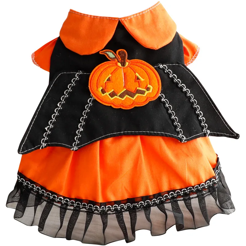 Vestido de calabaza para mascotas, vestido de princesa para gatos, vestido de sirvienta para Halloween, vestidos para perros pequeños, ropa de Navidad para cachorros, primavera y otoño - imagen 5