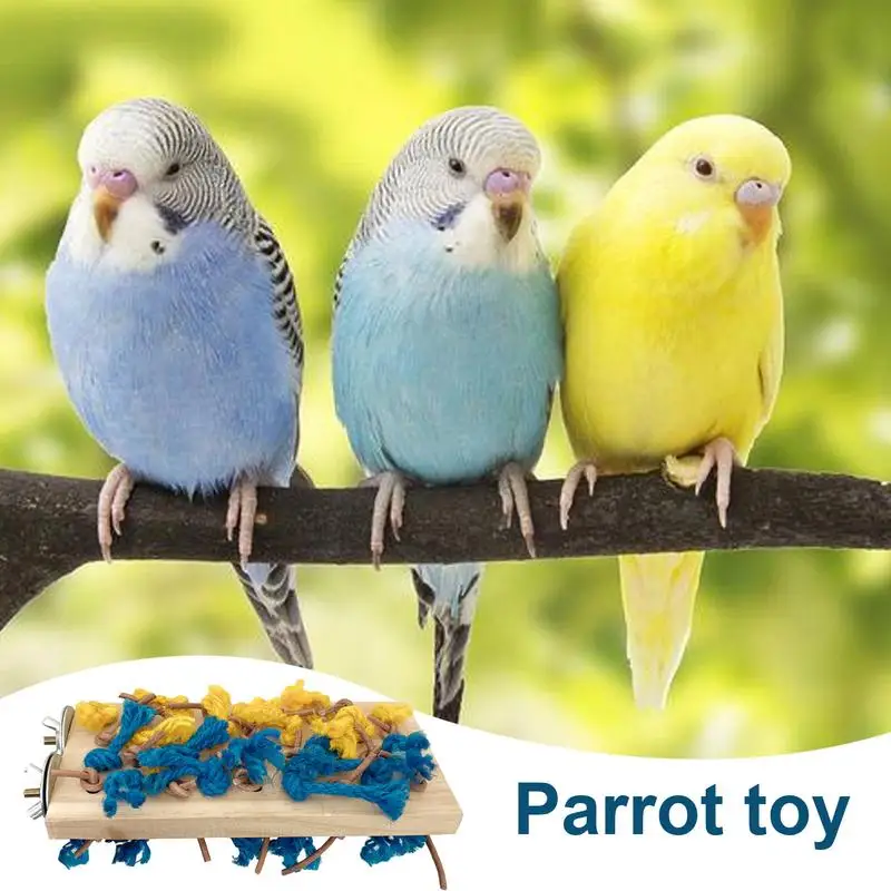 Juguetes para masticar de madera para pájaros, juguetes para loros pequeños, fácil de instalar, periquito, juguete para forrajear, juguete para cacatúa, soporte para pájaros para mascotas de madera, varios pájaros - imagen 2