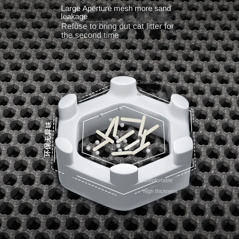 Estera de arena para gatos, resistente al desgaste, grande, pequeña, de doble capa, arena antideslizante, impermeable, estera para arena para mascotas, estera para gatos, accesorios para gatos - imagen 3