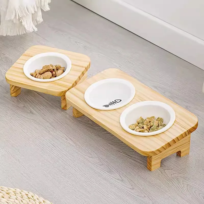 Cuenco para gatos, cuenco de comida para gatos, boca inclinada, cuencos de agua para gatos, alimentador de cerámica para perros, cuencos antigolpes de madera maciza para gatos, suministros para mascotas - imagen 4