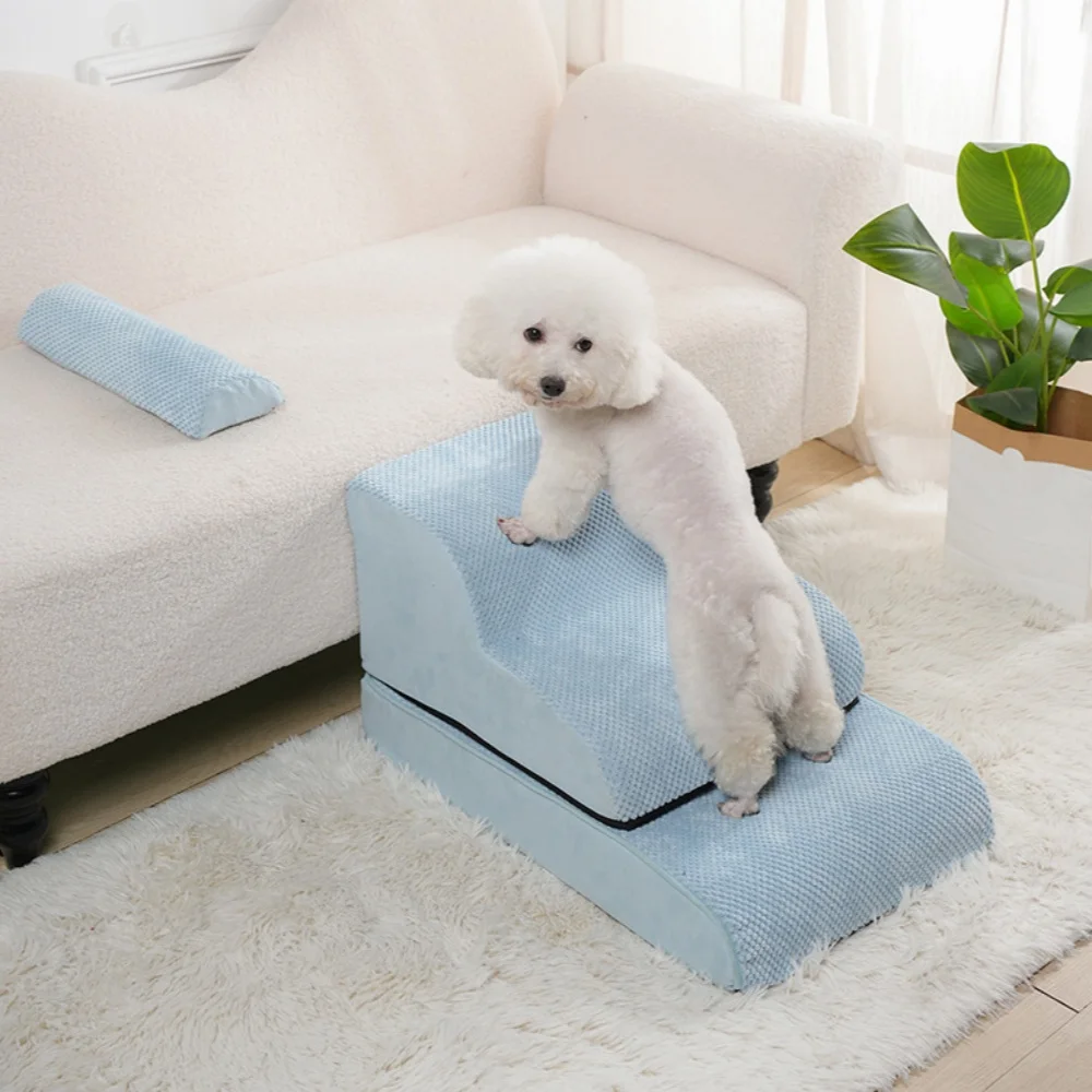 Escaleras extraíbles para perros, sofá con rampa de 3 escalones, escalera extraíble antideslizante para cachorros mayores, sofá alto y cama, suministros para mascotas, escalera combinada