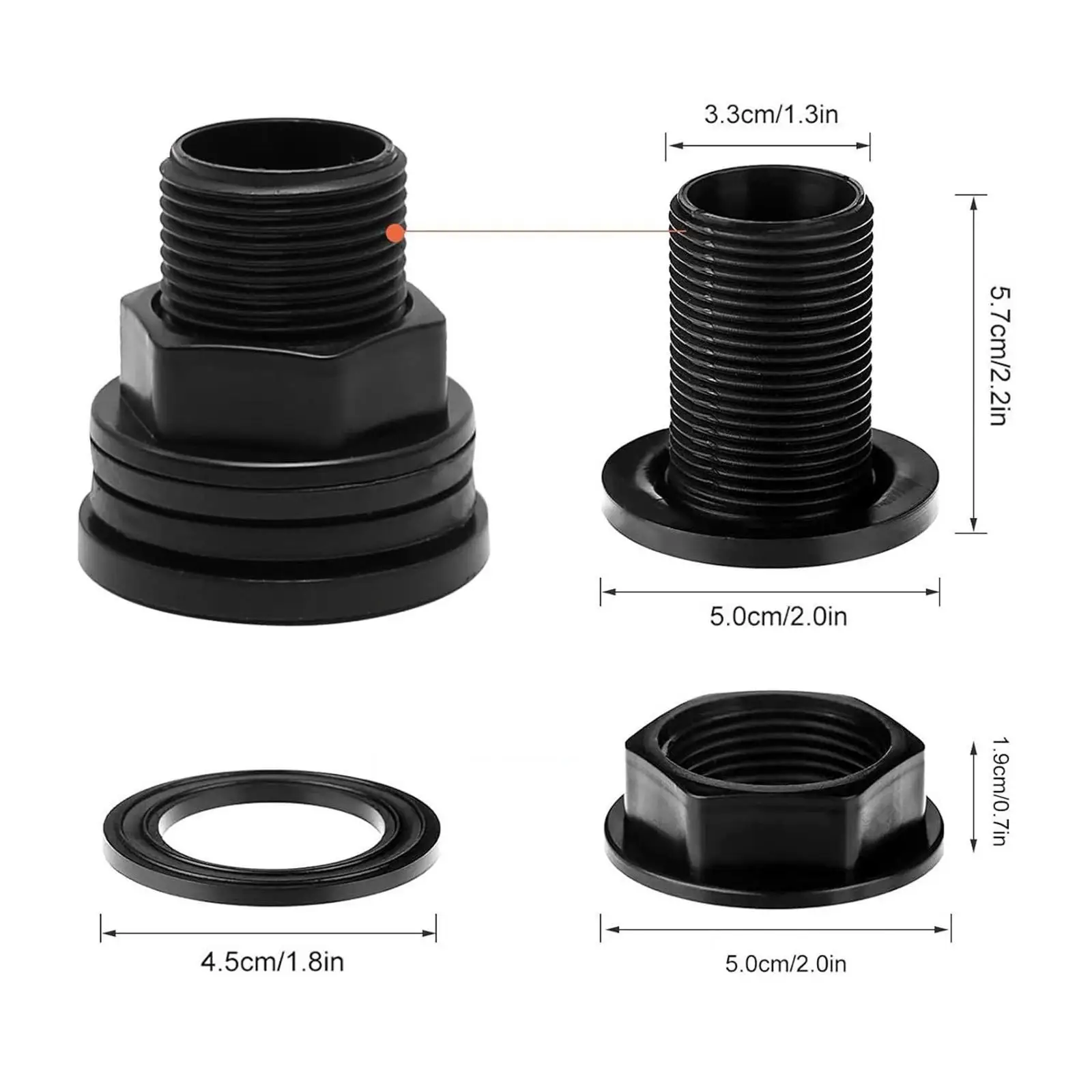 Threaded Bulkhead Adapter Stable Easy Installation Garden Bulkhead Spigot Kits Threaded Bulkhead Adapter Stable Easy Installation Garden Bulkhead Spigot Kits