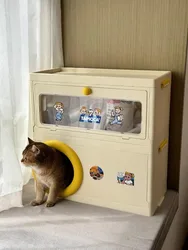 Cama nido con escondite y rascador para gatos grandes – Estilo luxury