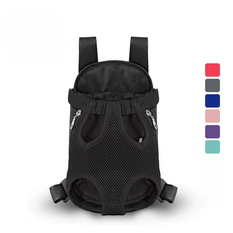 Mochila transportadora para perros y mascotas, portátil, transpirable, con doble hombro, bolsa frontal de malla para perros pequeños y gatos al aire libre - imagen 5
