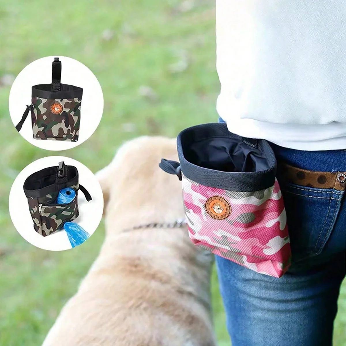 Bolsa de entrenamiento para perro, riñonera portátil con hebilla elástica ajustable para comida de perro - imagen 2