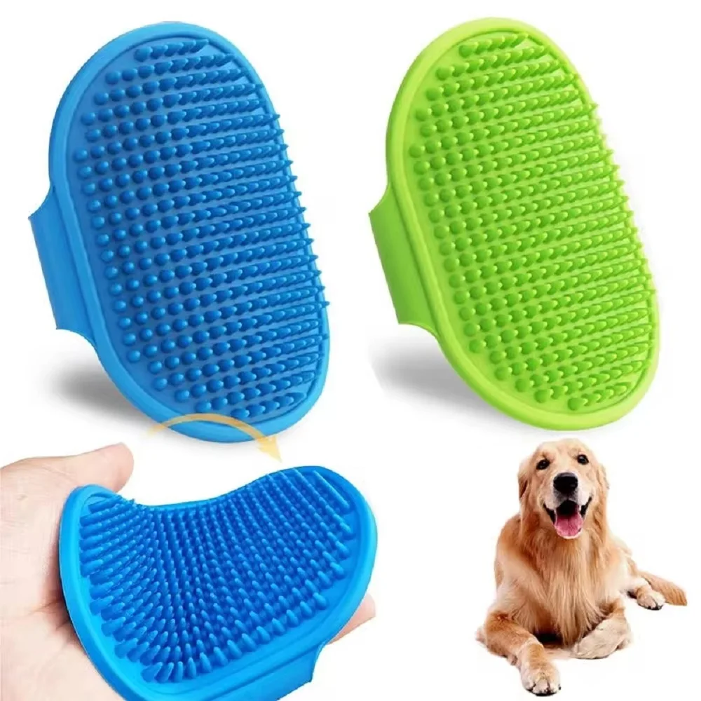 Cepillo de baño para mascotas, peine de masaje de goma suave para perros y gatos, guante de aseo, herramienta de limpieza para quitar el pelo, juguete para picazones y rascar gatos