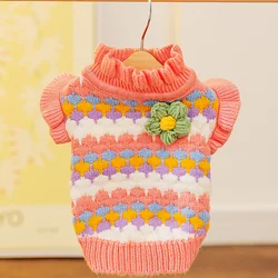 Ropa de lujo para perros, suéter cálido para perros, abrigo de invierno para cachorros, jerséis, suéter tejido, ropa para Chihuahua Bichon, monos para perros