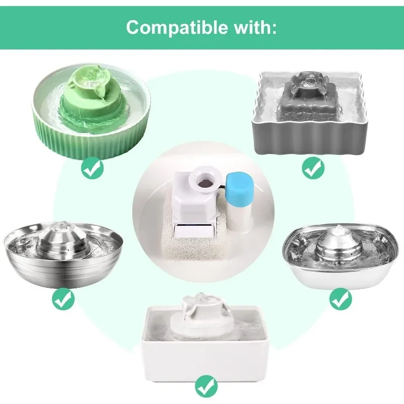 Filtros de repuesto para fuente de cerámica para mascotas, paquete de 16 filtros de Triple filtración para cupcakes de 360 ° - imagen 2
