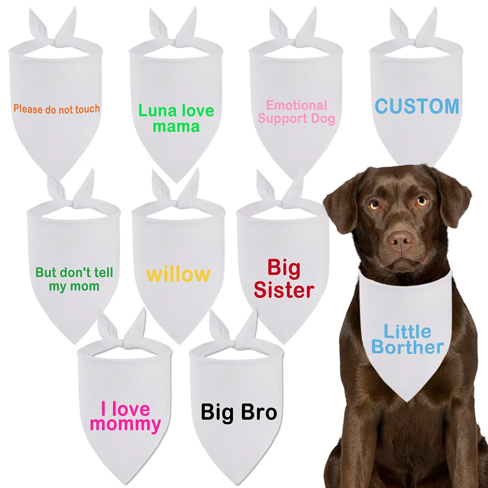 Bufanda triangular personalizada con nombre de perro, pañuelo para cachorro, Collar de babero para mascotas, regalo encantador, accesorios para mascotas - imagen 4