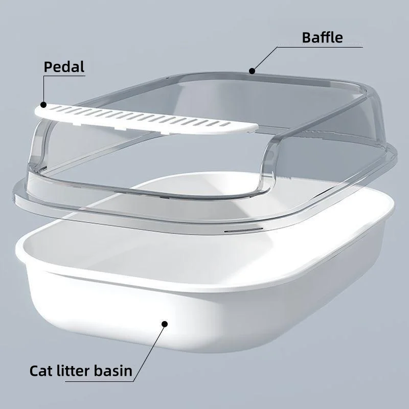 Caja de arena semicerrada para gatos, Arenero de gran capacidad para mascotas, bandeja a prueba de salpicaduras, inodoro para gatos, limpieza, lavabo, suministros - imagen 3