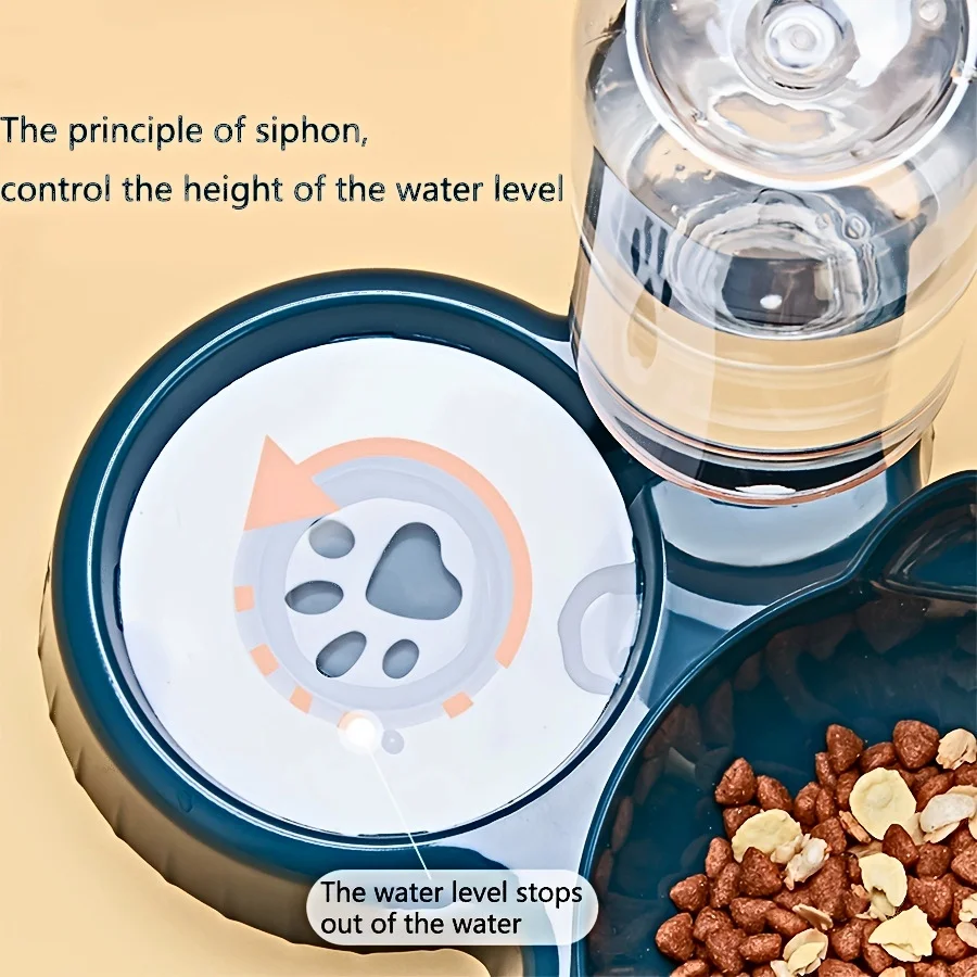 Cuencos para mascotas con alimentador de agua, diseño de oreja inclinado, juego de cuencos para agua y comida para gatos con botella de agua por gravedad para protección del cuello, 3 en 1 - imagen 5
