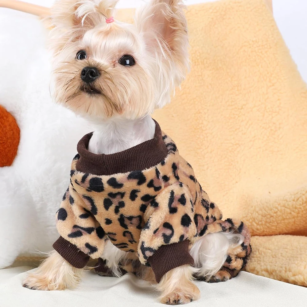 Pijamas de invierno para perros, monos de Pomerania, pijamas con estampado de Halloween, monos cálidos para cachorros pequeños, ropa para perros Chihuahua - imagen 4