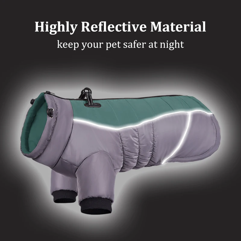 Chaqueta gruesa para perro grande, abrigo impermeable, reflectante, novedad, Invierno - imagen 4
