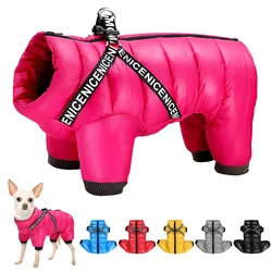 Chaqueta de invierno para perros con arnés – Impermeable y cálida