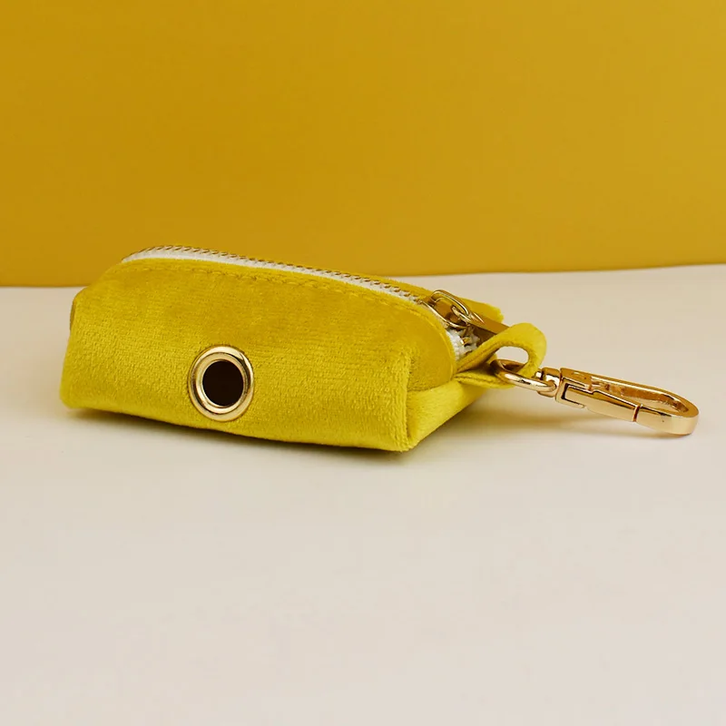 Juego de Collar y correa de terciopelo amarillo para perros pequeños, medianos y grandes, placa de identificación grabada personalizada, suministros para mascotas, correa para perros Velvet04 - imagen 4