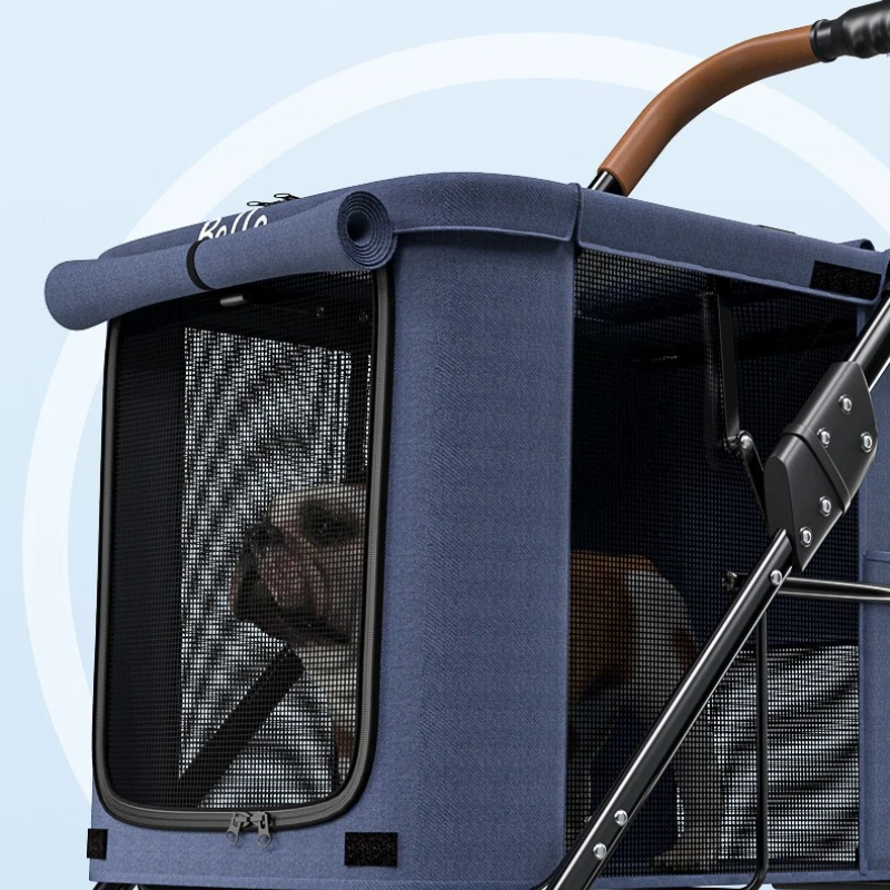 Carros para mascotas múltiples Carros grandes para perros Gran espacio plegable de 60 kilómetros para uso en exteriores Cochecitos para mascotas - imagen 3