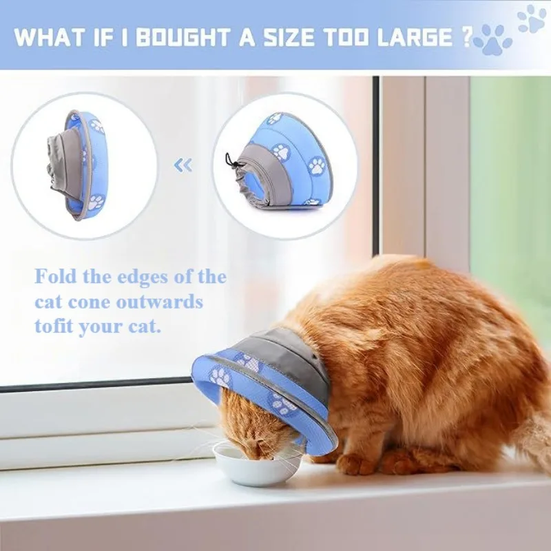 Collar cónico para gatos, suave para evitar la lamer, prevención de arañazos, collares para perros y gatos pequeños y grandes, productos, accesorios y suministros - imagen 2