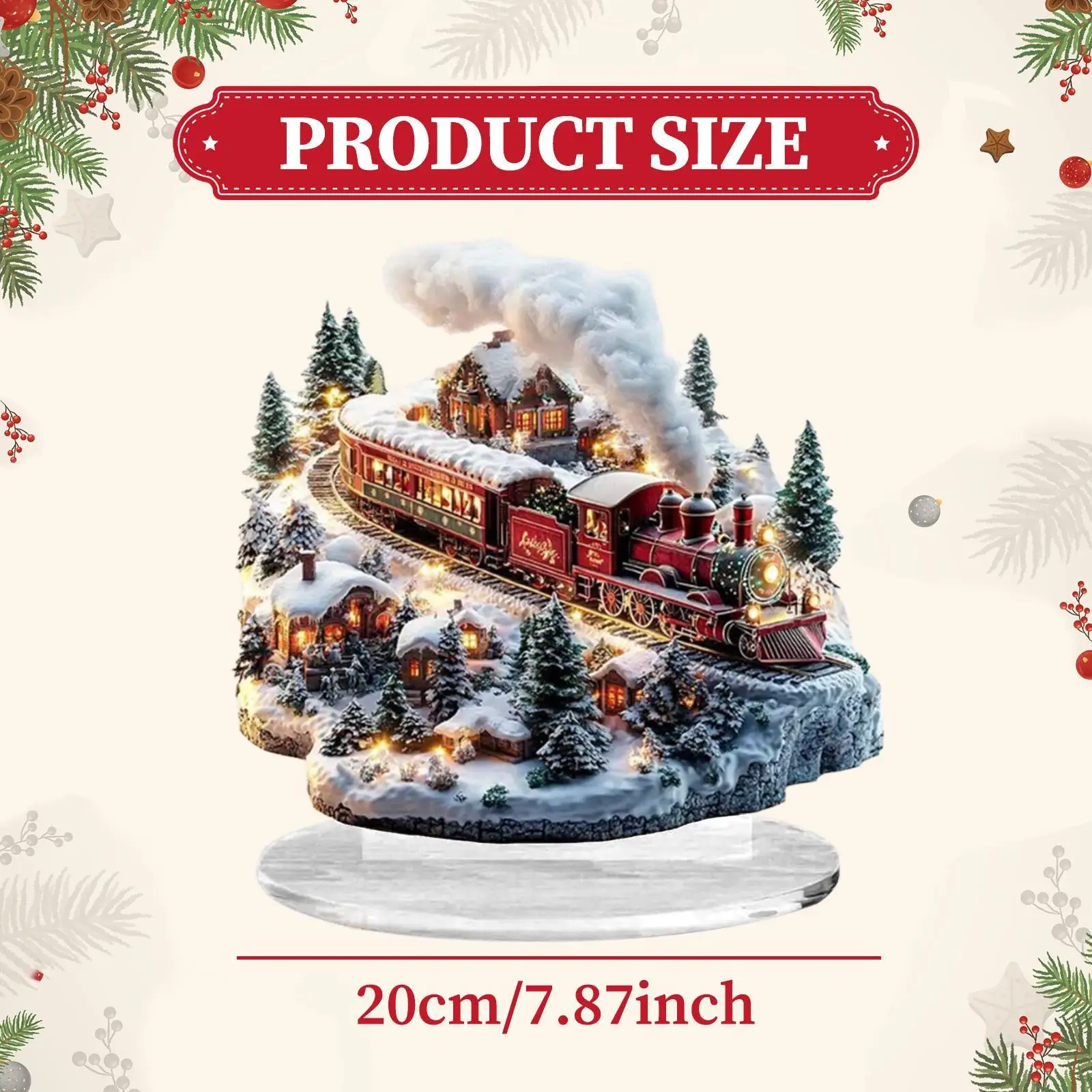 Christmas Decorations 2D Acrylic Sign Collectible Crafts Ornaments Creative Desk Display Tabletop Sign for Tabletop Bedroom