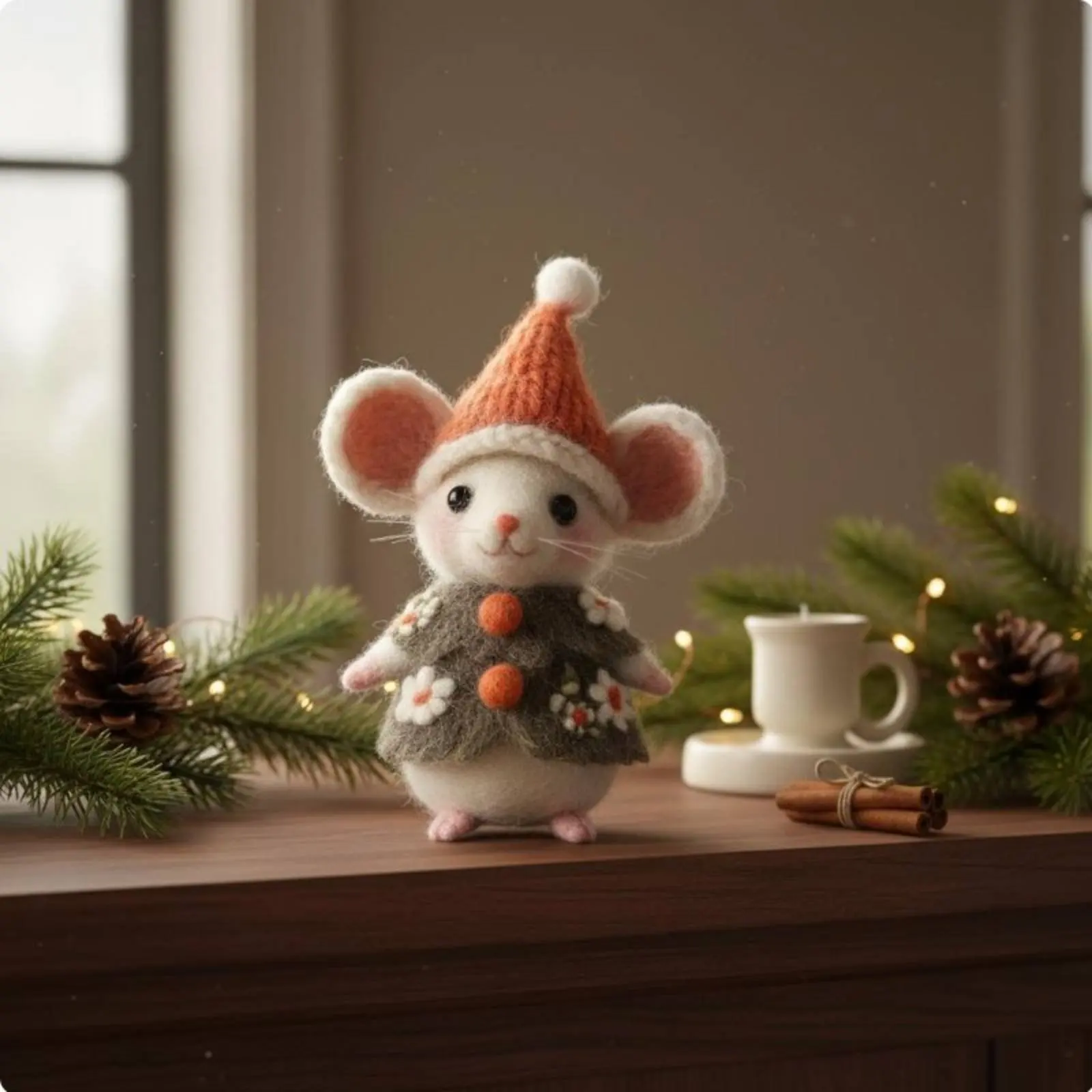 Muñeco de ratón navideño para gato – Juguete y decoración de escritorio - imagen 2