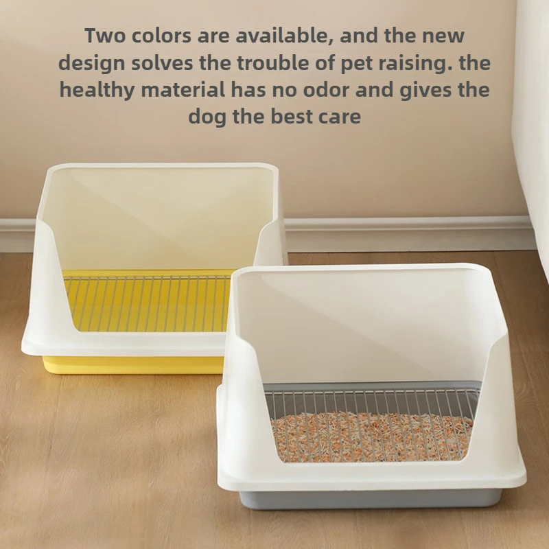 Inodoro para perros antisalpicaduras de orina, valla alta, rejilla de acero inoxidable, merda antipaso, inodoro para perros medianos y pequeños, lavabo para arena para mascotas