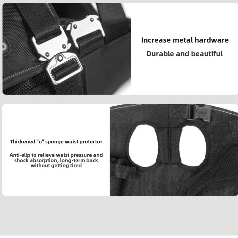 Bolsa para mascotas con hombro cruzado y ventilación, mochila portátil, bolso de remolque, accesorios para montar en perros, productos para mascotas, protege la columna vertebral - imagen 4