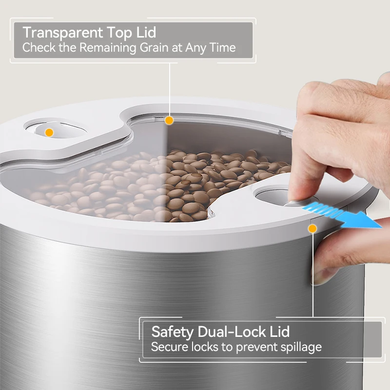 ROJECO-comedero para gatos de acero inoxidable, 4,5l, WiFi, aplicación remota, Control, grabación de voz, dispensador inteligente de paletas para gatos, accesorios para perros y mascotas - imagen 4