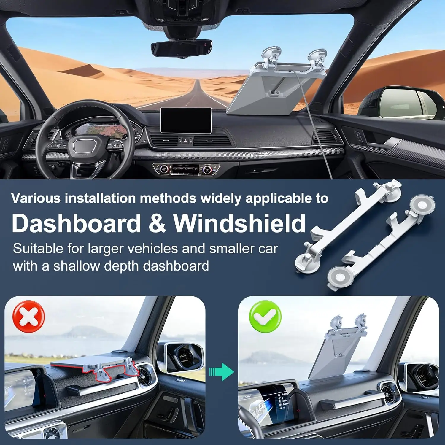 Soporte Starlink Mini de coche con ventosa para tablero y parabrisas - imagen 3