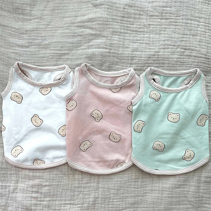 Ropa de verano para mascotas, chaleco de algodón para perros, camisas para cachorros, perros pequeños, gatos, Bulldog Francés, Chihuahua, Pug - imagen 2