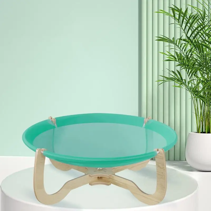 Hamaca de malla transpirable para perro, cama elevada con diseño de bolsillo profundo, Base de madera estable independiente, suministros para mascotas - imagen 2