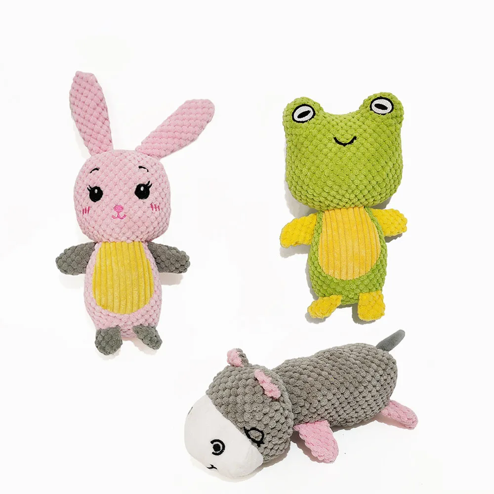 Juguetes duraderos para mascotas, juguetes chirriantes de felpa para masticar para perros y gatos, juguetes interactivos molares antimbalón, fabricación de sonido de relleno suave