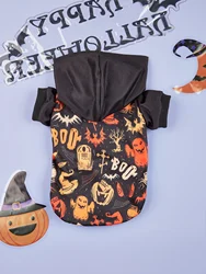 Sudadera capucha para gato estampado Halloween disfraz fiesta invierno